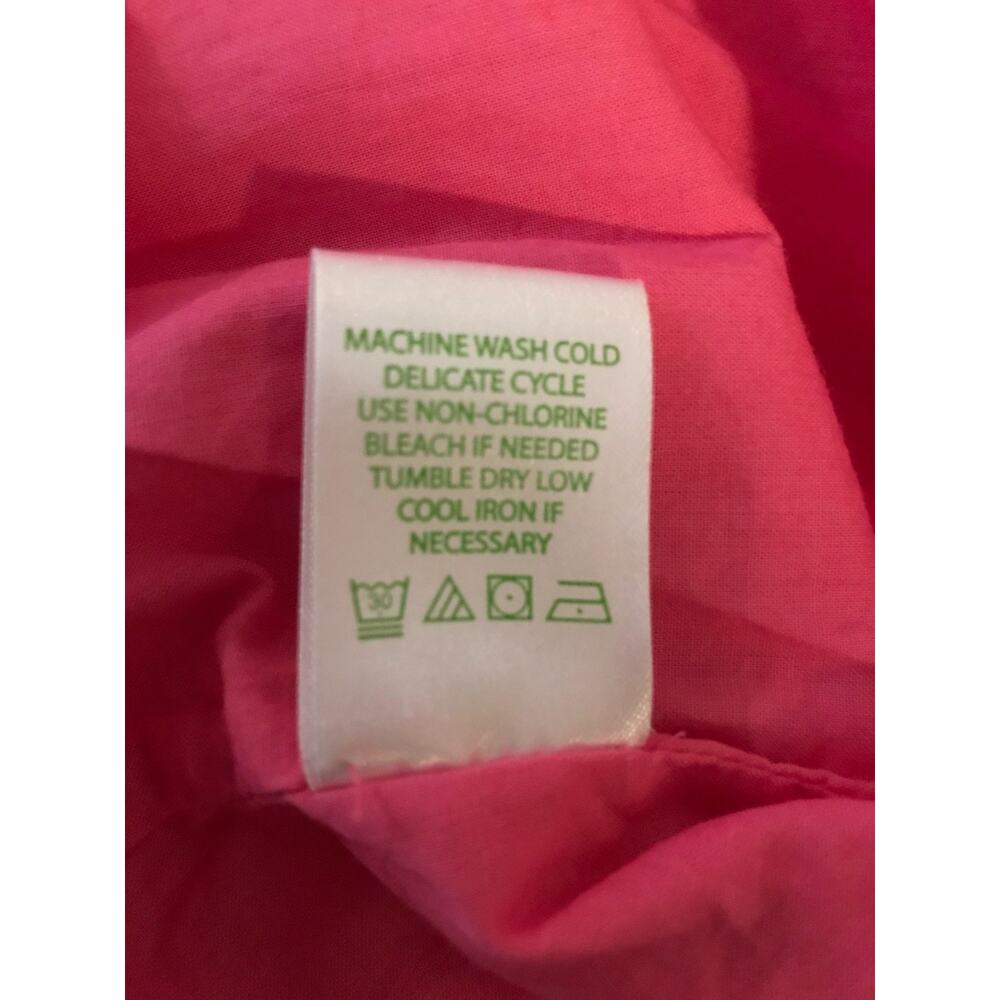 Lilly Pulitzer Sydney Crinkle Dress Daquiri Pink Crochet Neck Size 12 - Picture 10 of 13